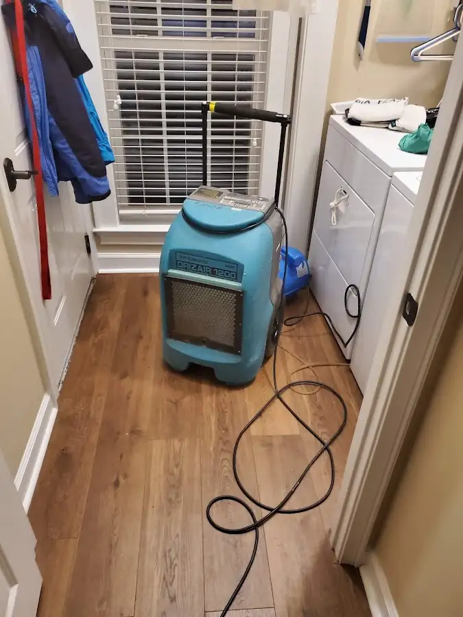 Commercial dehumidifier deployed for Flood Damage Cleanup in Fountain Valley